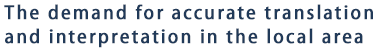 The demand for accurate translation and interpretation in the local area